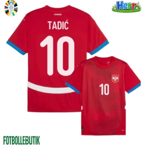 Serbien Dusan Tadic #10 Hemmatröja EM 2024 Kortärmad